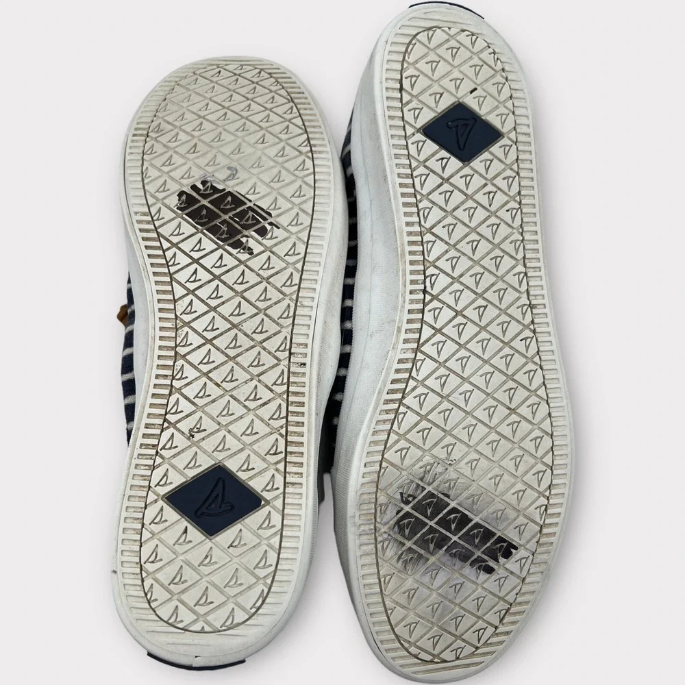 Sperry Womens 9.5 Top-Sider Boat Shoes Blue White Stripe Deck Flats Coastal